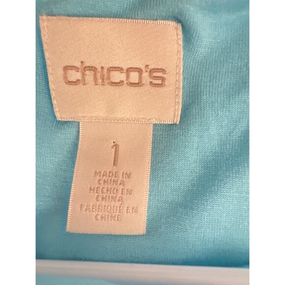 Chico’s Light Blue Blouse Size 1 (M/8-10) Polyester Shell Rayon Lining - Picture 6 of 7